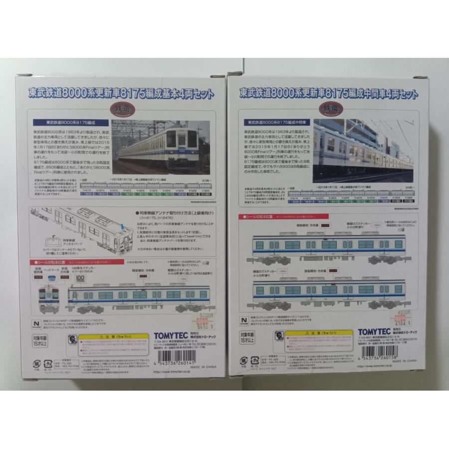 鉄道コレクション Nゲージ 260141，260158 東武鉄道8000系更新車8175
