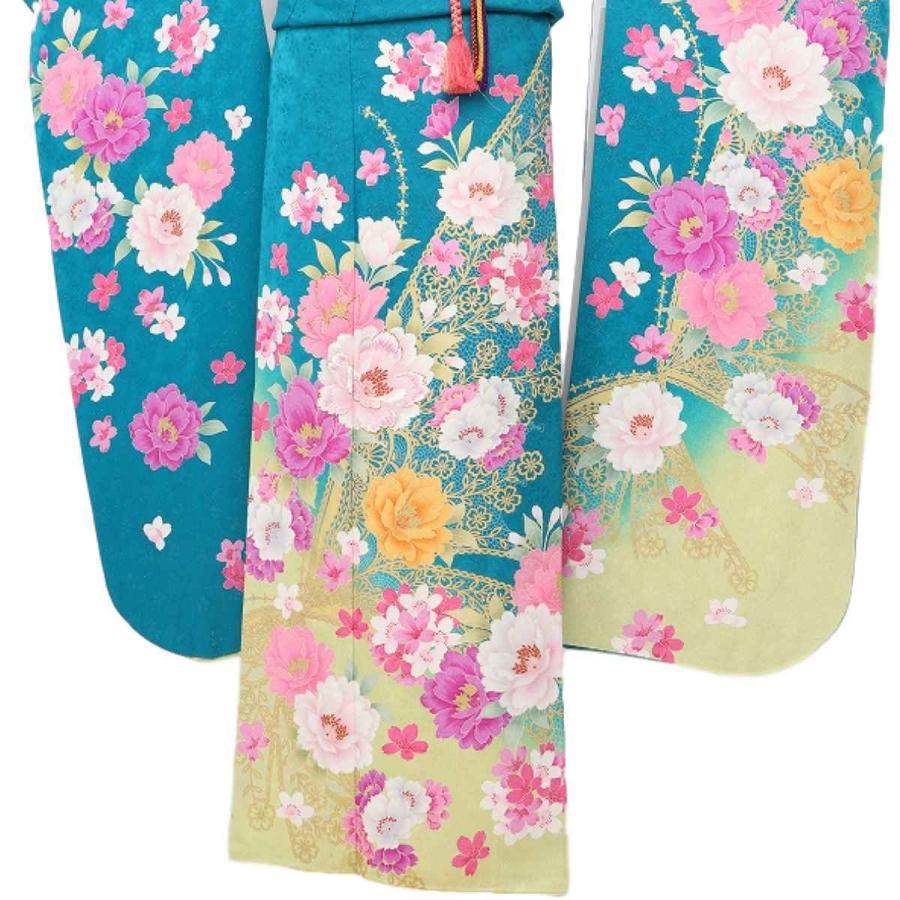 人気が高い 振袖 レンタル 振袖レンタル 成人式 結婚式 フルセット 正絹 結納 衣装 レンタル 本振袖 M 青緑ヒワラメ蝶花恋人 海外輸入 Www Kmhsystems Com