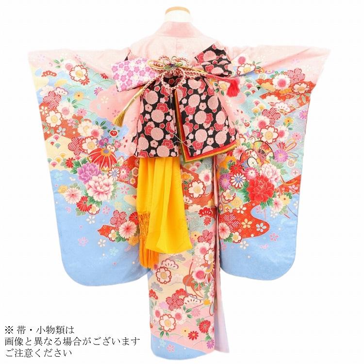 753 七五三 着物 7歳 レンタル フルセット レトロ 小物 帯