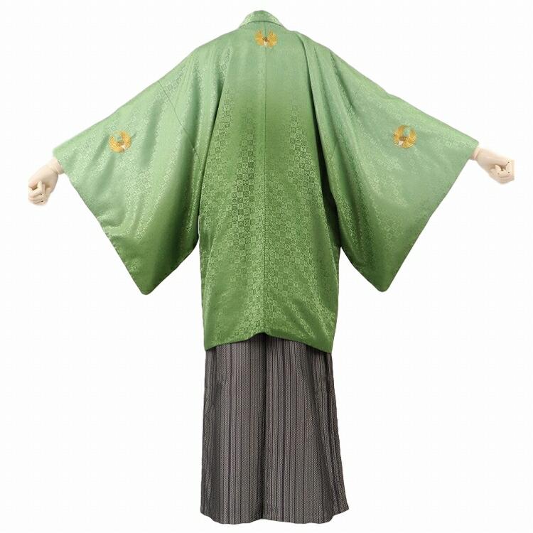 成人式 袴 男 レンタル メンズ 成人式袴 男性レンタル 卒業式 紋付袴 レンタル 羽織袴 結婚式 紋付羽織袴 セット フルセット 177~182cm 緑市松ぼかし レンタル 袴 男 紋付袴 成人式 卒業式 紋付羽織袴 結婚式 男性 羽織袴 182cm 着物 紋付き袴