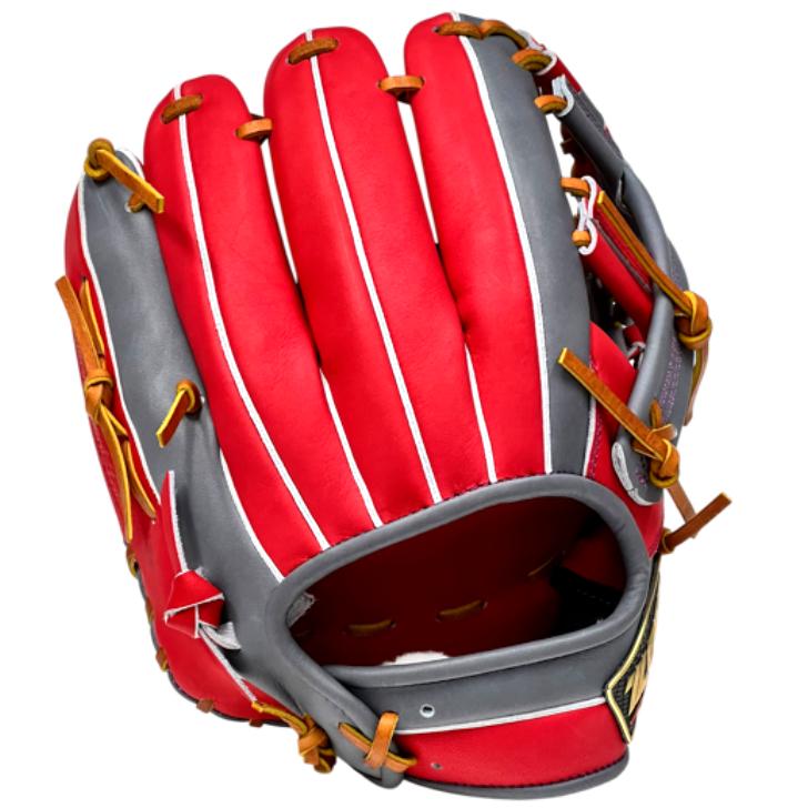 ZETT 軟式用グローブ レッド/グレー プロステイタス ゼット 軟式グローブ 太田モデル 内野手用 限定品