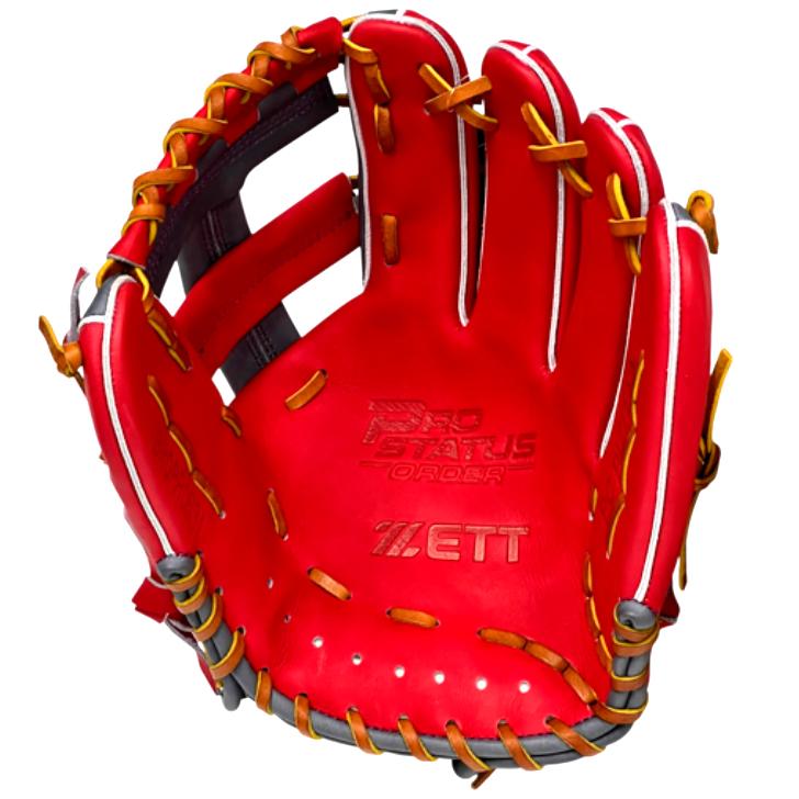 たくや 　adidas 軟式グローブ 赤 プロステイタス ゼット 軟式グローブ 太田モデル 内野手用 限定品