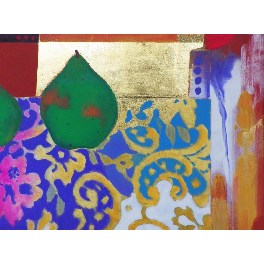 角井満夫 「実の有る風景」 F4号 日本画