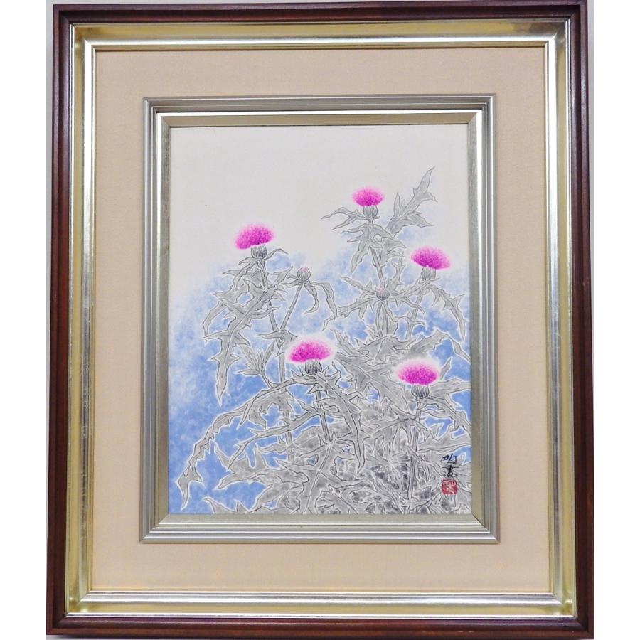 木間明 『あざみ』 日本画 F6号 【静物】 : 大和田画廊 - 通販