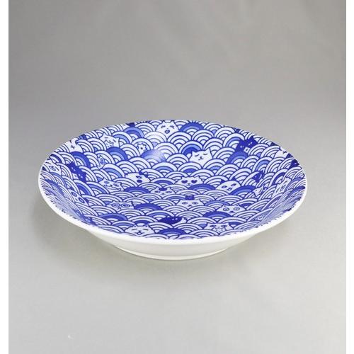 ロモノーソフ　青い幾何学模様の波形皿 2枚セット ロモノーソフ 青い幾何学模様の波形皿 2枚セット