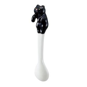 デコレ よじのぼりスプーン 陶器製 マドラー カップふちねこ 三