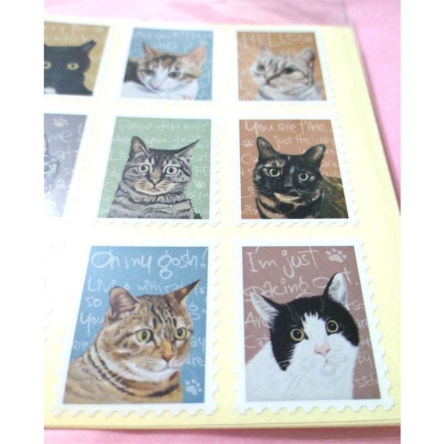 ヘッズ キャット チャリティーアニマルアソートシール 猫 12種 5シート 60片 切手風シール チャリティー アソートシール 可愛い おしゃれ ラッピング | ブランド登録なし | 03