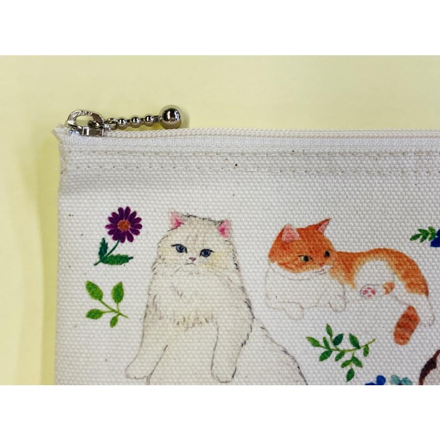 モンゴベス フラットポーチ ボタニカル猫 猫柄 小物入れ ケース コスメポーチ 保険証入れ おしゃれ プレゼント 猫雑貨 | ブランド登録なし | 02