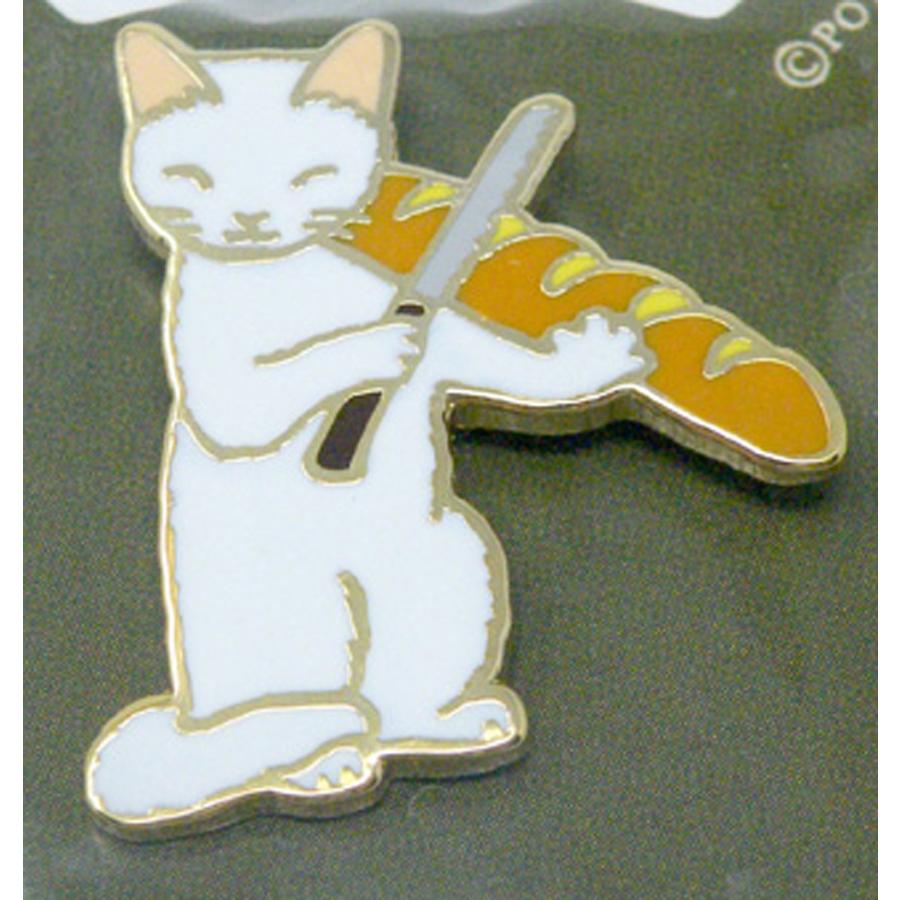 ポタリングキャット ピンズ フランスパン ピンバッジ ピンブローチ