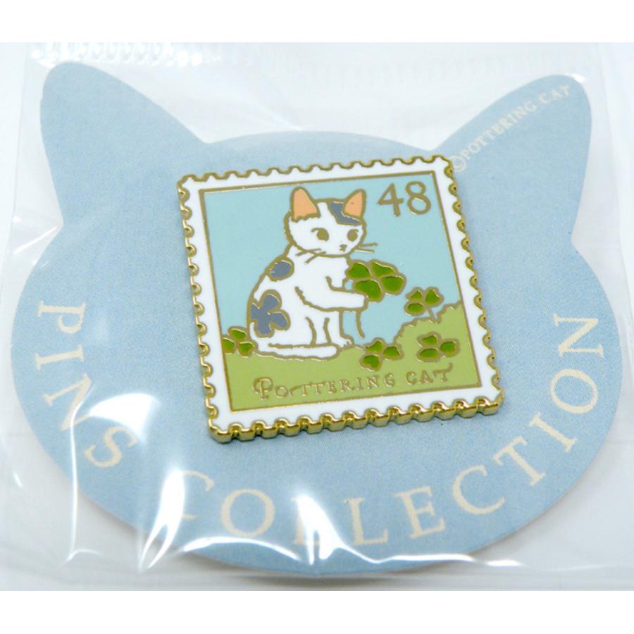 ポタリングキャット ピンズ 四葉のクローバー ピンバッジ ピンブローチ