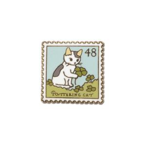 ポタリングキャット ピンズ 四葉のクローバー ピンバッジ ピンブローチ
