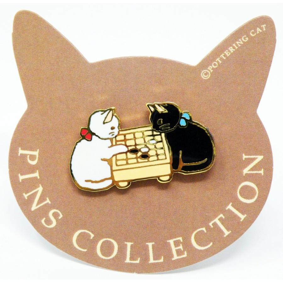 ポタリングキャット ピンズ 囲碁 ピンバッジ ピンブローチ グッズ 猫