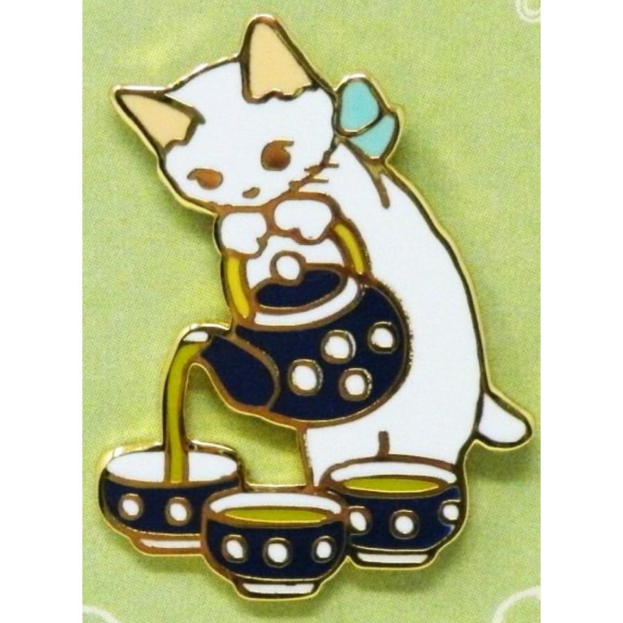 ポタリングキャット ピンズ お茶 ピンバッジ ピンブローチ グッズ 猫