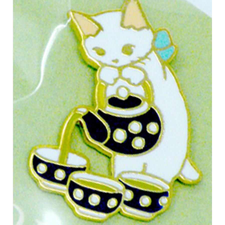 ポタリングキャット ピンズ お茶 ピンバッジ ピンブローチ グッズ 猫
