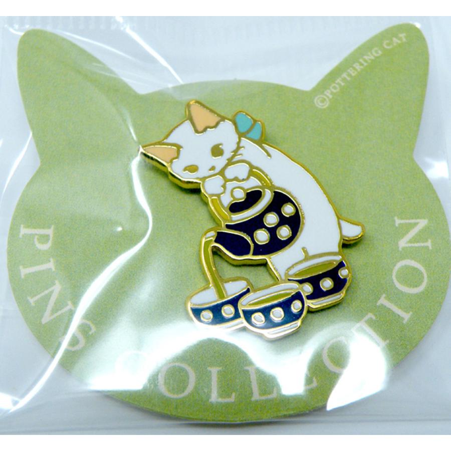 ポタリングキャット ピンズ お茶 ピンバッジ ピンブローチ グッズ 猫