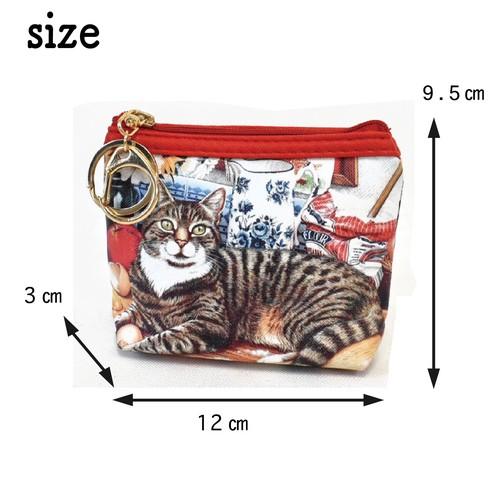アンティーク風ネコ柄ミニポーチ 選べる12柄 バッグチャーム おしゃれ