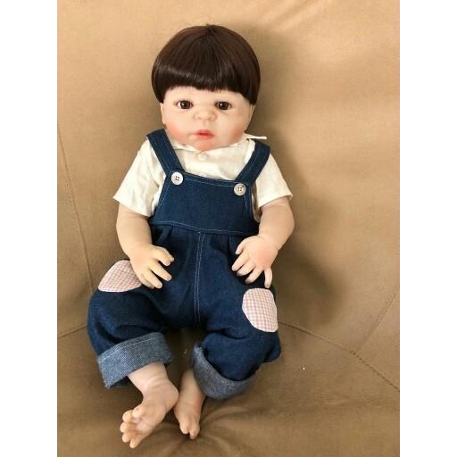 リボーンドールベイビー リアル赤ちゃん人形 フルシリコンビニール55cm 男の子 抱き人形 トドラードール 西洋人形 オーバーオール リボーンドールベイビー リアル赤ちゃん人形 フルシリコンビニール55cm 男の子 抱き人形 トドラードール 西洋人形 オーバーオール