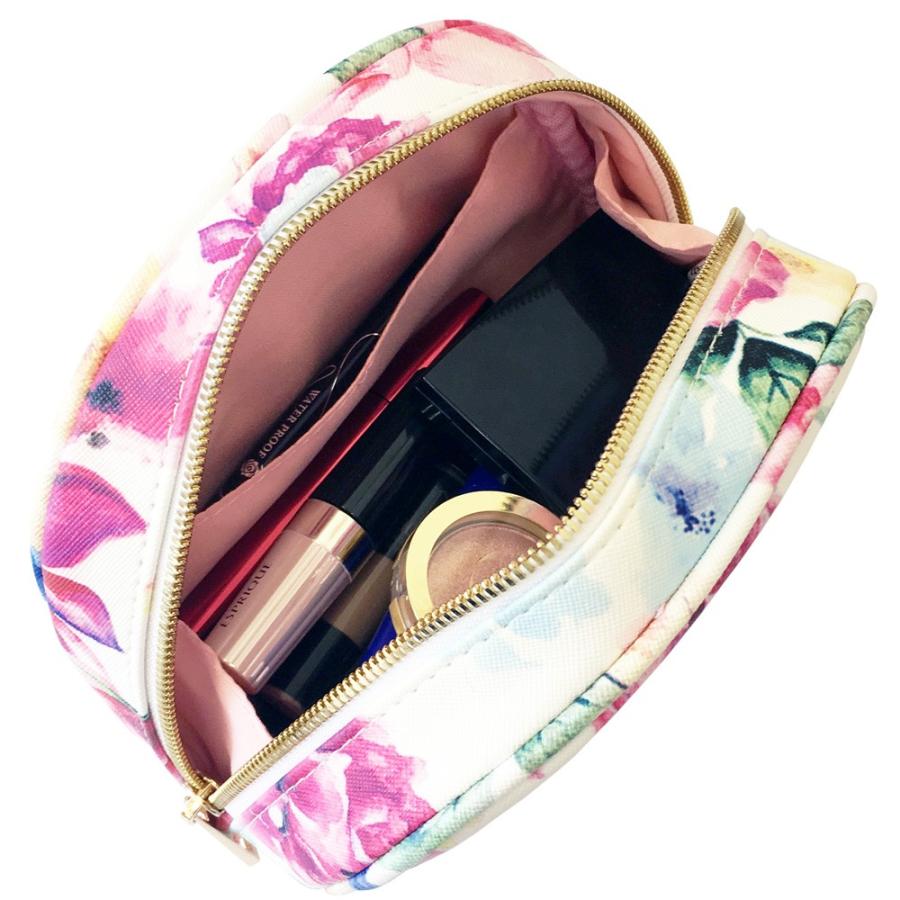 ポーチ 化粧ポーチ コスメポーチ 全品最安値に挑戦 大容量 小物入れ ブランド 半円型 おしゃれ Altrose 大きめ 水彩花柄
