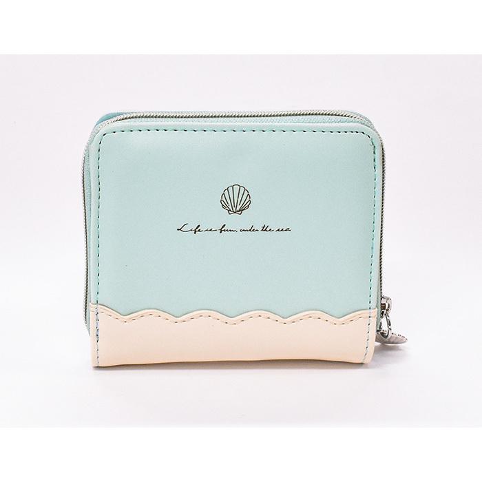 財布 二つ折り財布 レディース キャラ キャラクター 人気 アリエル チップ デール おしゃれ かわいい スカラップ 貝殻 パステル ブルー ブラック N2 Opabinia 通販 Yahoo ショッピング