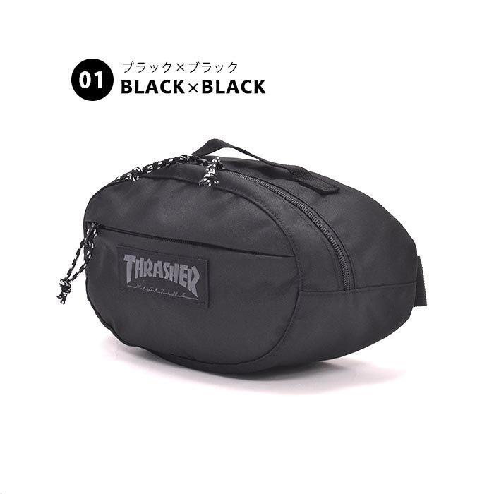 スラッシャー ウエストバッグ バッグ 鞄 THRASHER Waist Bag THR-167　ポリエステル 撥水加工生地 撥水加工 無地 167 ブラック｜opabinia｜09