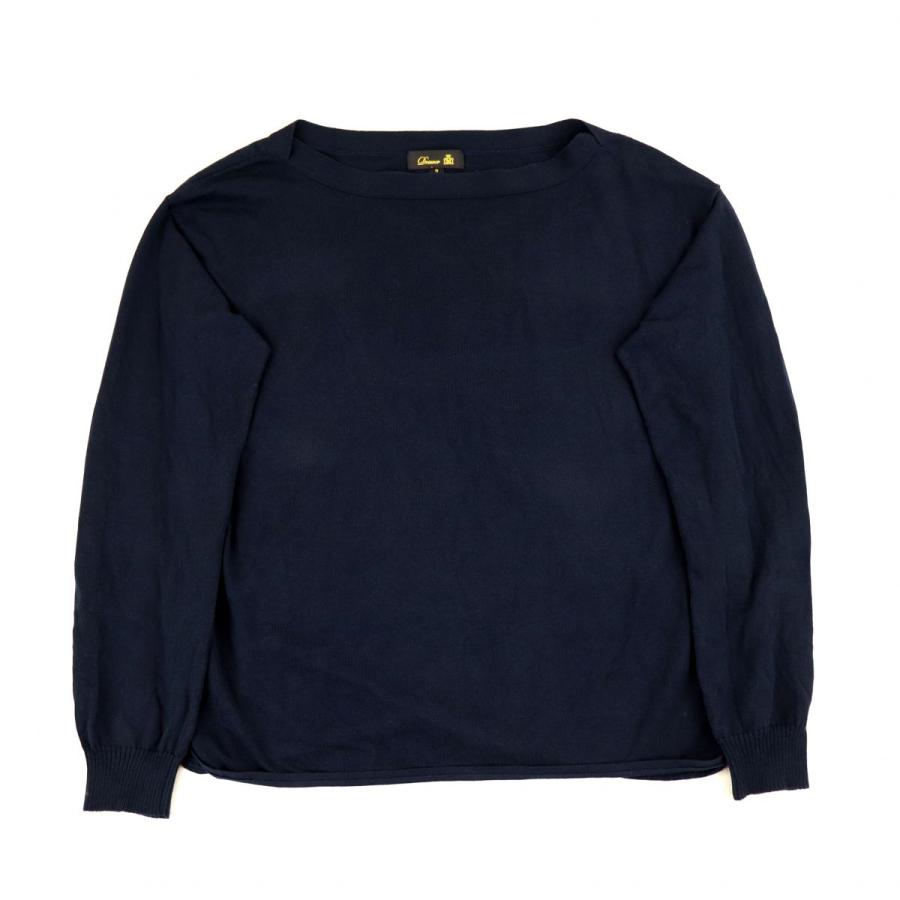 ドゥロワー ボートネック コットン ニットセーター レディース 2 ダークネイビー トップス 長袖 Drawer D2 オパールヤフーショッピング店 通販 Yahoo ショッピング