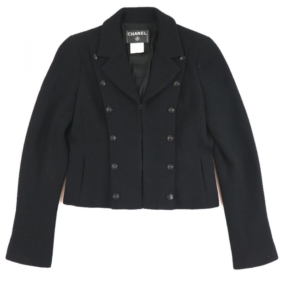 今月限定 特別大特価 シャネル 03c ウール ショートジャケット カメリアボタン レディース 38 黒 Chanel 最終値下げ Dev Bioalternativa Pt