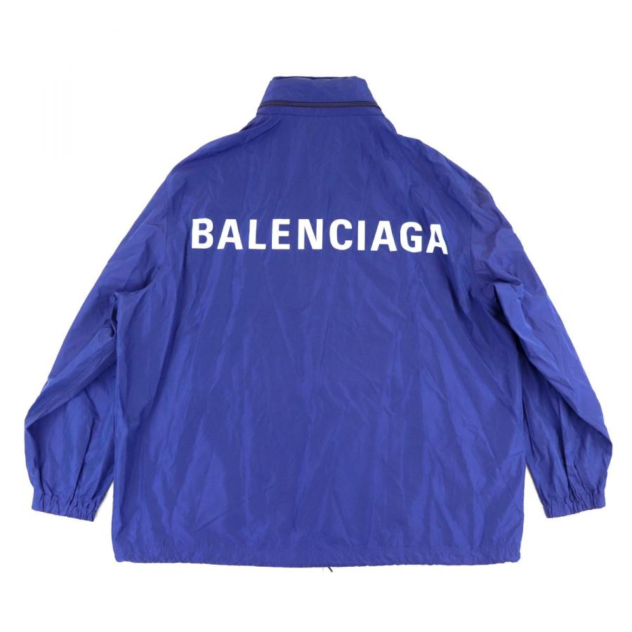 返品送料無料 のドローコード ロゴプリント メンズ バレンシアガ 18年製 オパールヤフーショッピング店 美品 F4 50 青系 Balenciaga フード付き Balenciaga コーチジャケット 美品 コーチジャケット コーチジャケット