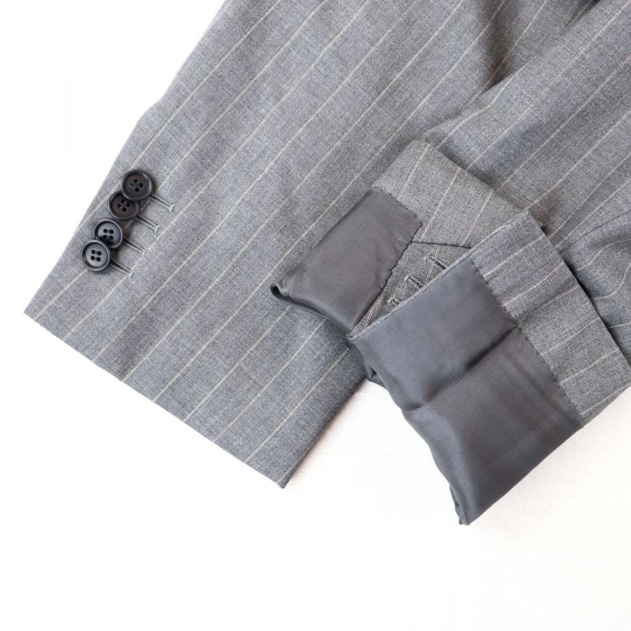 新品同様 リングヂャケット ストライプ シングルスーツ ウール グレー