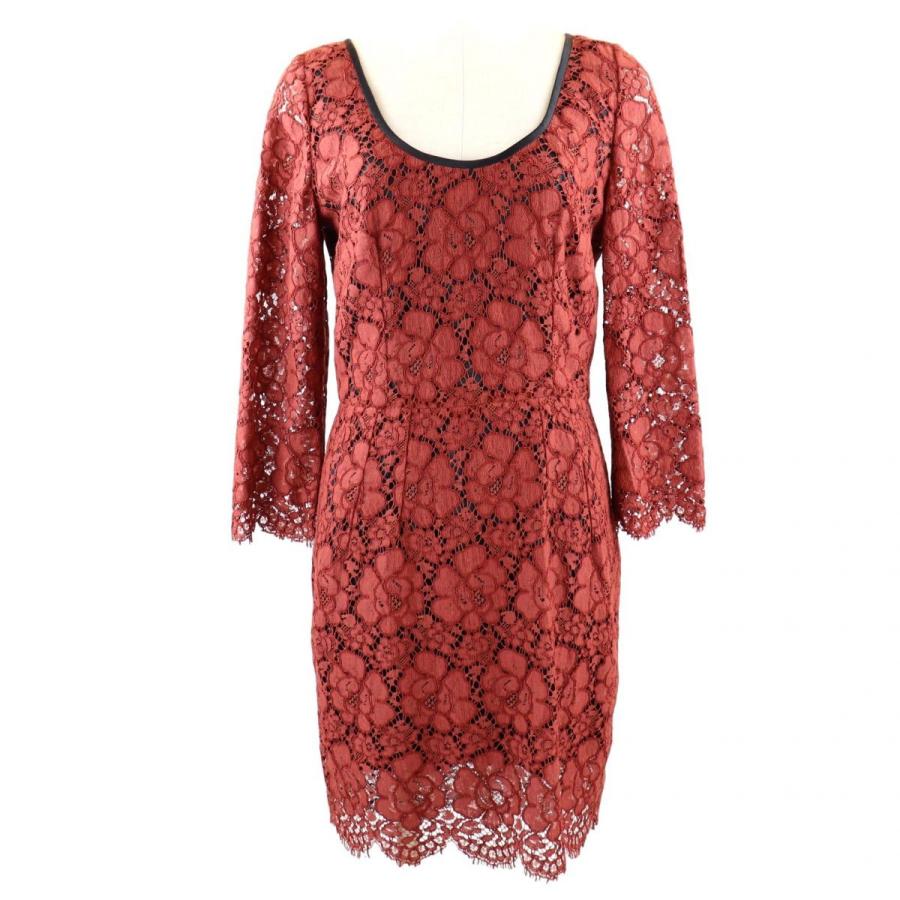 ドルチェ ガッバーナ 花柄レースワンピース 赤系 40 レディース 未使用 長袖 レーヨン バックジップ Dolce Gabbana D3 132 132 オパールヤフーショッピング店 通販 Yahoo ショッピング
