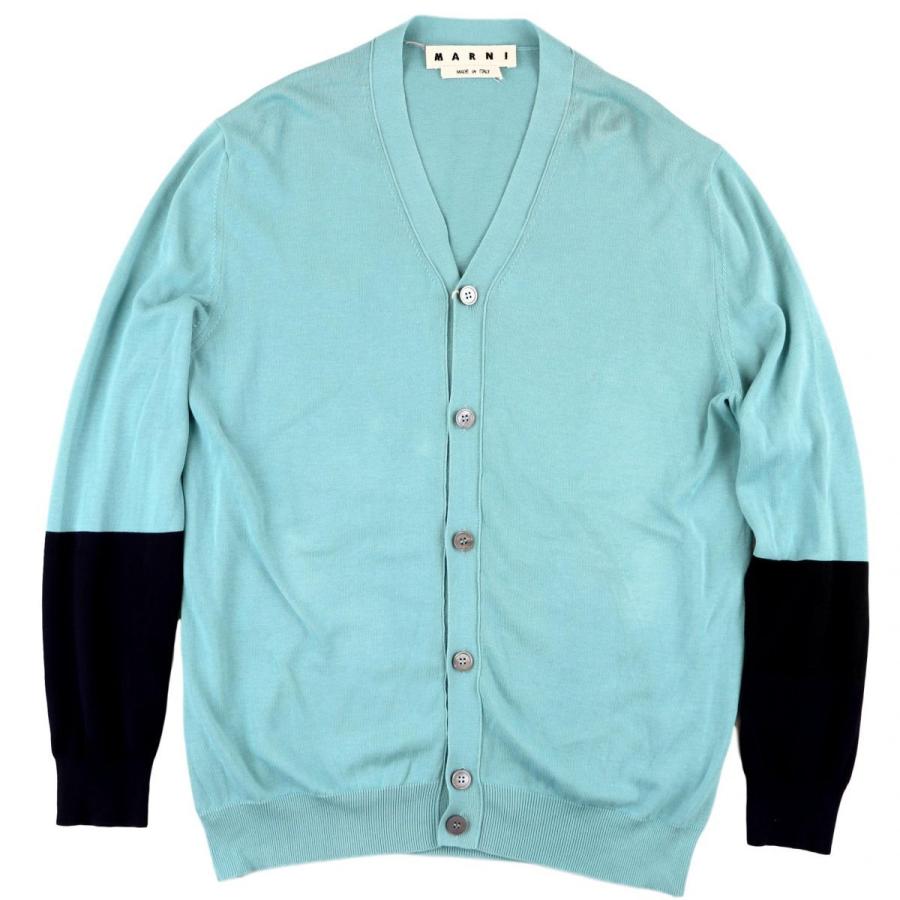 マルニ 17ss カラーブロック ニットカーディガン メンズ 水色 黒 ネイビー 52 美品 コットン Marni G2 オパールヤフーショッピング店 通販 Yahoo ショッピング