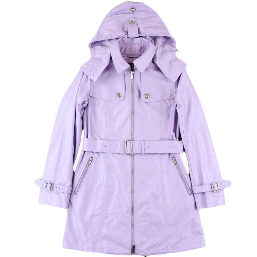バーバリー フード付きステンカラーコート レディース 紫 38 ベルト付き はっ水加工 ジップアップ Burberry B2 オパールヤフーショッピング店 通販 Yahoo ショッピング