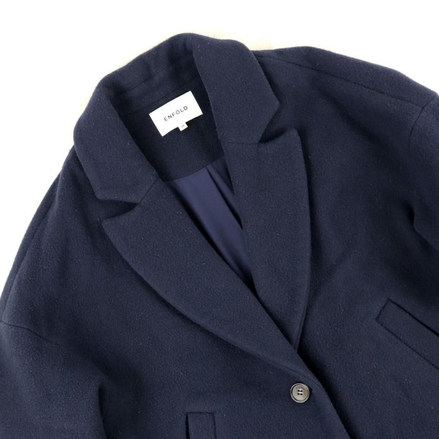 エンフォルド ウィンドストッパーコート レディース ネイビー 38 ウール チェスターコート Enfold F3 オパールヤフーショッピング店 通販 Yahoo ショッピング