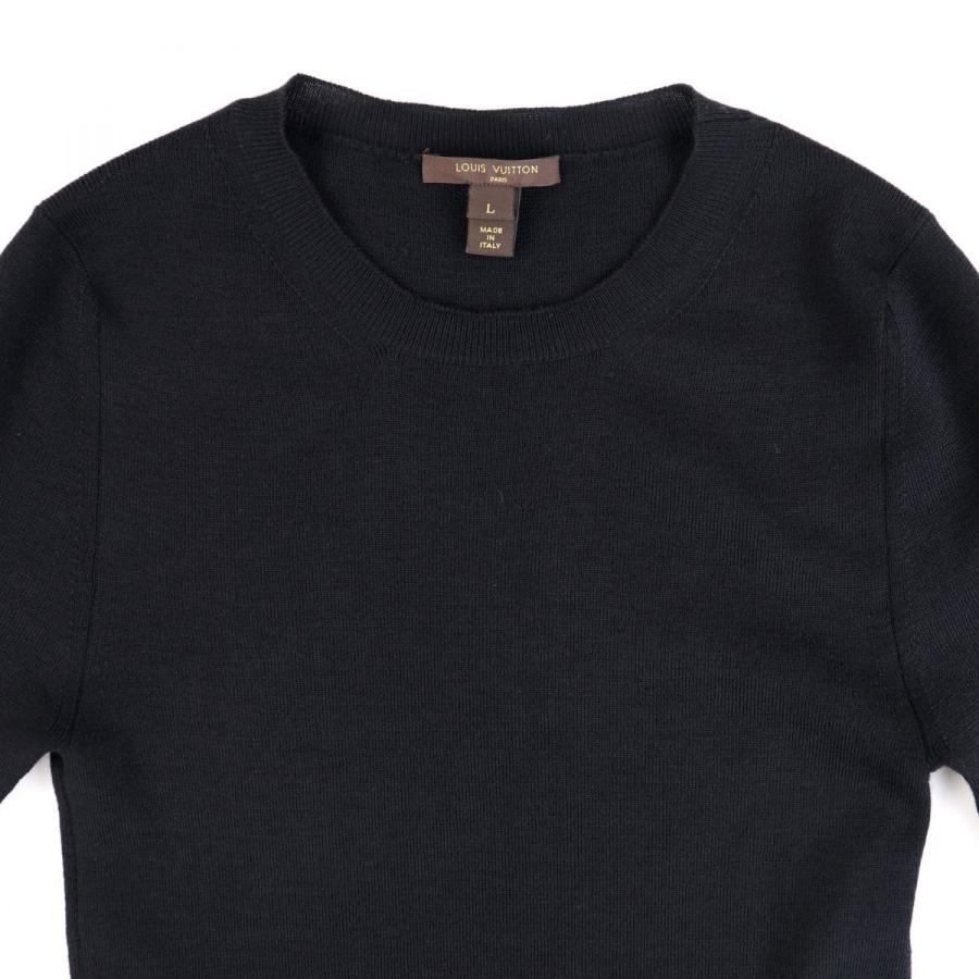 ルイヴィトン 13aw モノグラムレース切替 フレアニットワンピース 黒 L 美品 レディース ウール クルーネック Louis Vuitton D3 オパールヤフーショッピング店 通販 Yahoo ショッピング