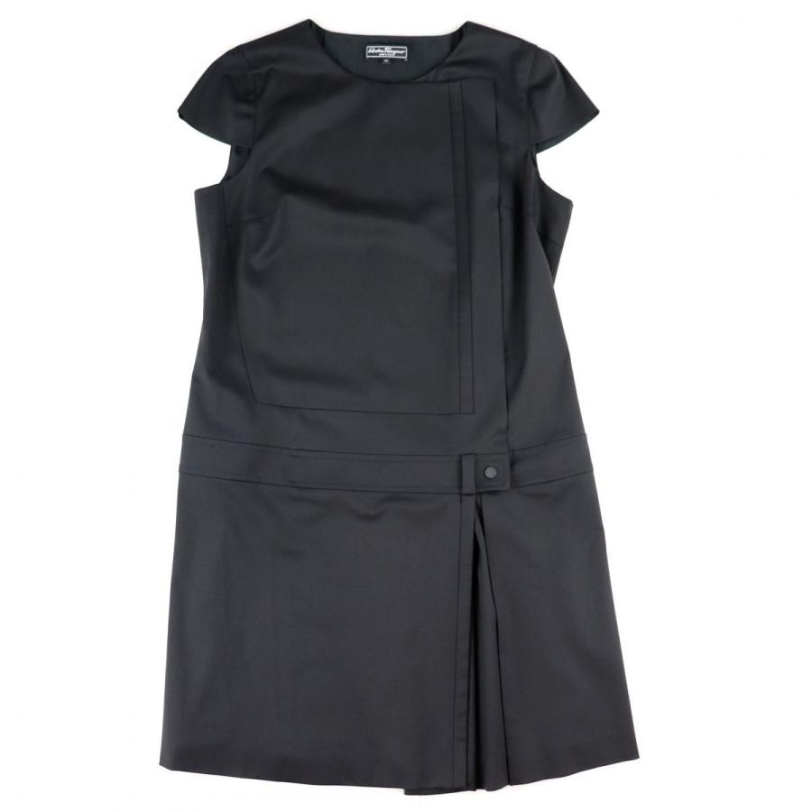 サルヴァトーレフェラガモ フレンチスリーブワンピース レディース 黒 48 美品 ウール クルーネック Salvatore Ferragamo G3 オパールヤフーショッピング店 通販 Yahoo ショッピング