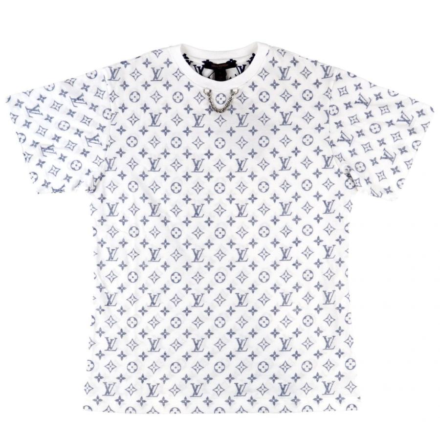 ルイヴィトン aw モノグラム 半袖tシャツ レディース 白 ネイビー S 未使用 チェーン付き コットン Louis Vuitton I2 オパールヤフーショッピング店 通販 Yahoo ショッピング