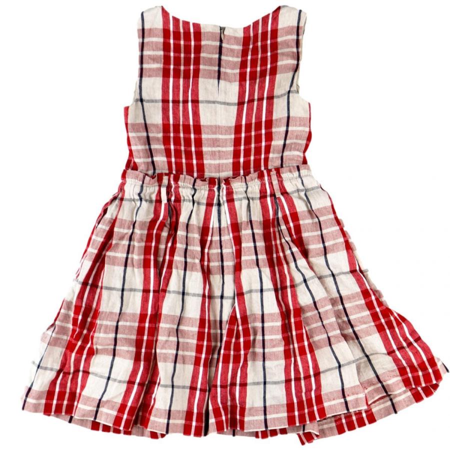 バーバリーブルーレーベル ノースリーブフレアワンピース レディース 赤系 36 美品 リネン チェック Burberry Blue Label D2 オパールヤフーショッピング店 通販 Yahoo ショッピング