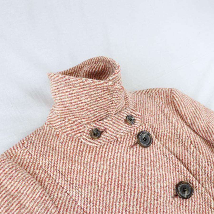 バーバリーブルーレーベル ツイードステンカラーコート ピンク系 38