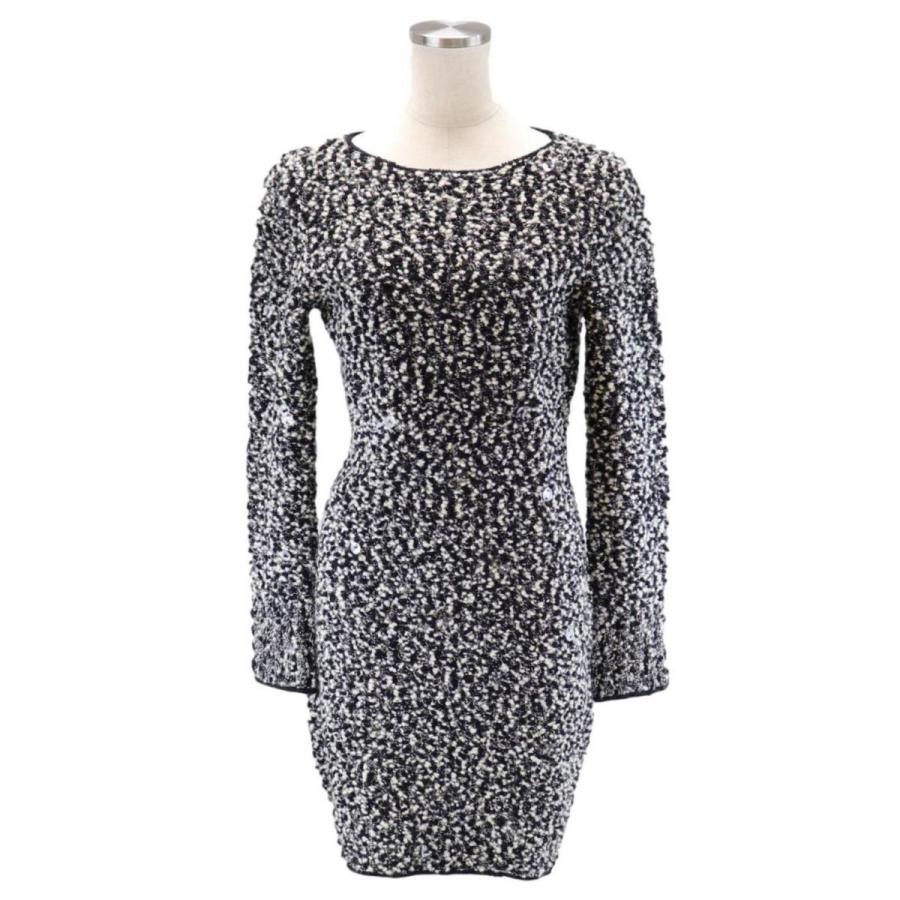 シャネル 94a ヴィンテージ タイトウールワンピース レディース 黒 白 38 美品 ビーズ ココマーク Vintage Chanel B2 オパールヤフーショッピング店 通販 Yahoo ショッピング