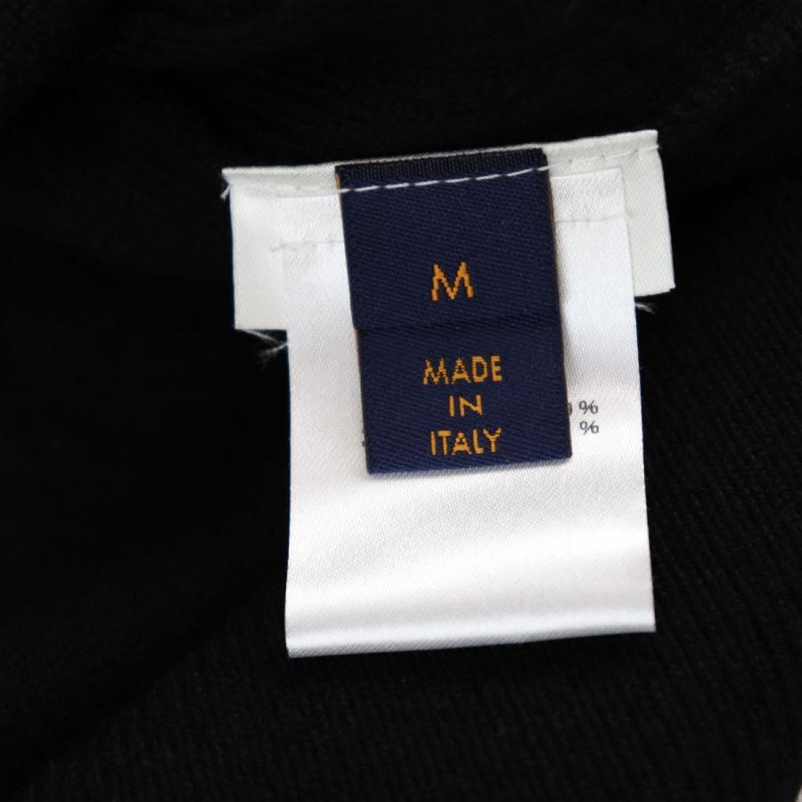 ルイヴィトン ウール混カシミヤ ロゴ刺繍 Vネックニットセーター