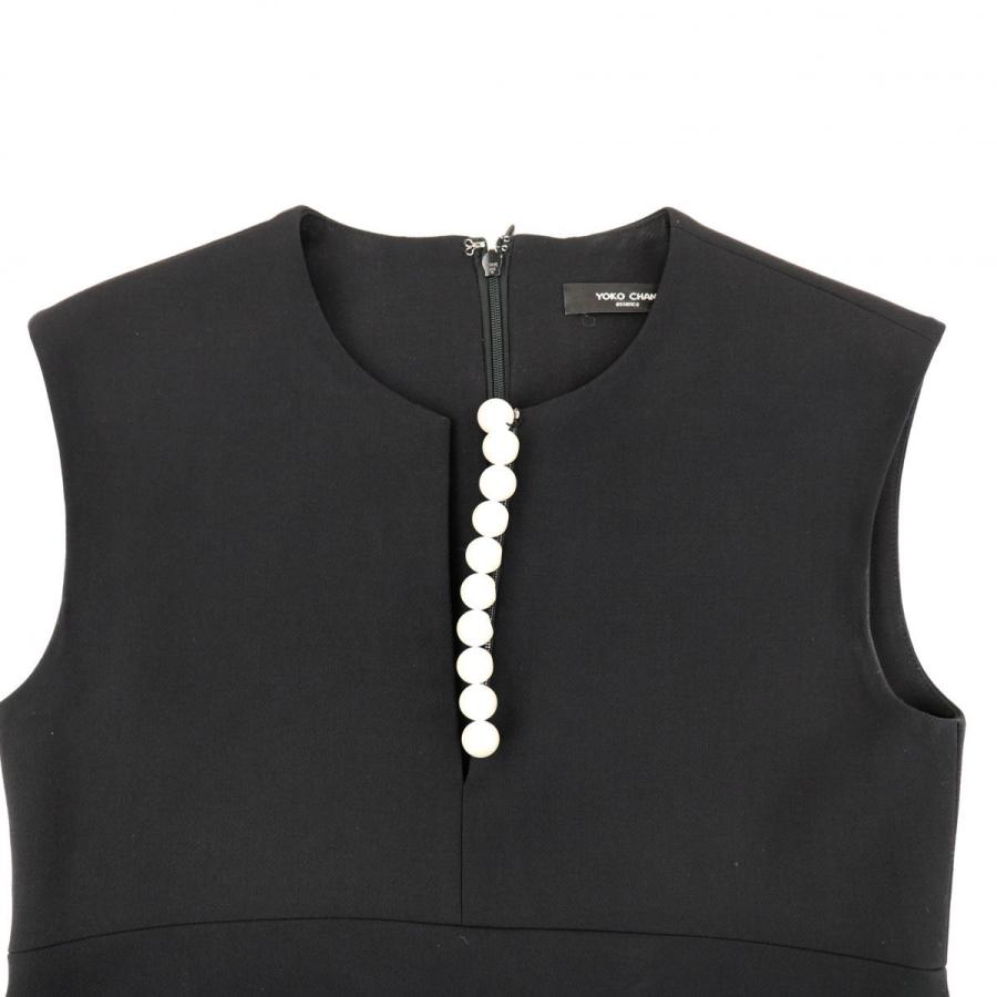 ヨーコチャン パール装飾 ノースリーブワンピース ドレス レディース 黒 36 美品 オープンフロント Yoko Chan I3 162 162 オパールヤフーショッピング店 通販 Yahoo ショッピング