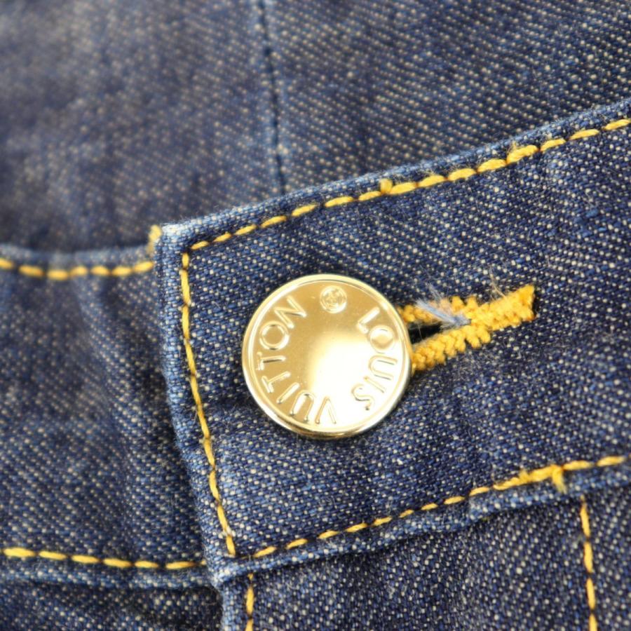 ルイヴィトン 07SS ストレートデニムパンツ メンズ ネイビー 36 ロゴ