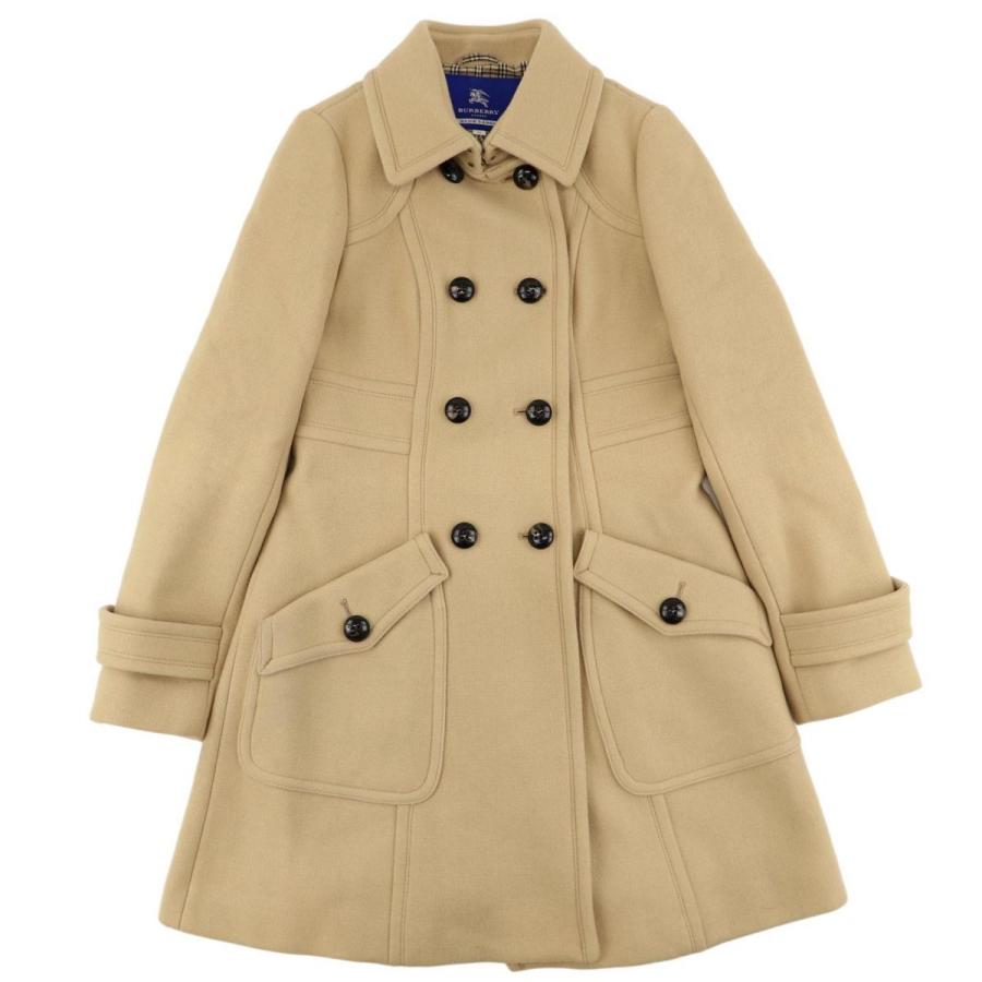 バーバリーブルーレーベル メルトンウールコート レディース ベージュ 38 美品 ダブルブレスト Burberry Blue Label B4 オパールヤフーショッピング店 通販 Yahoo ショッピング
