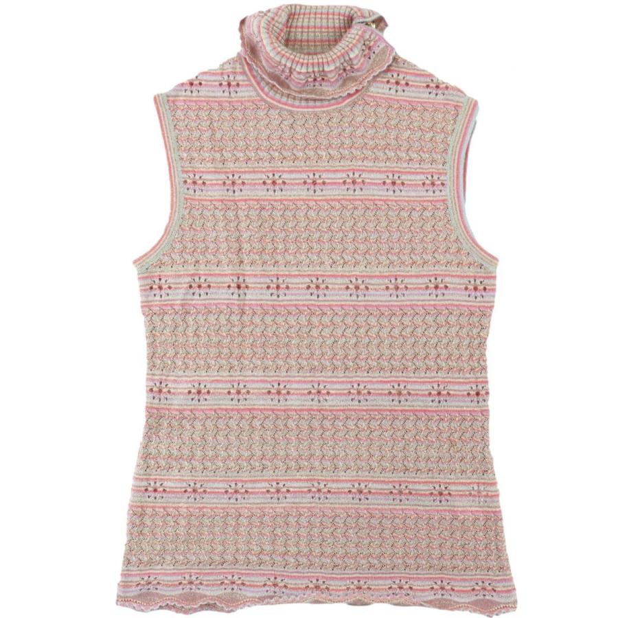 シャネル 06a ノースリーブニットトップス レディース ピンク系 34 カシミヤ ラメ タートルネック ココマーク Chanel H3 162 162 オパールヤフーショッピング店 通販 Yahoo ショッピング