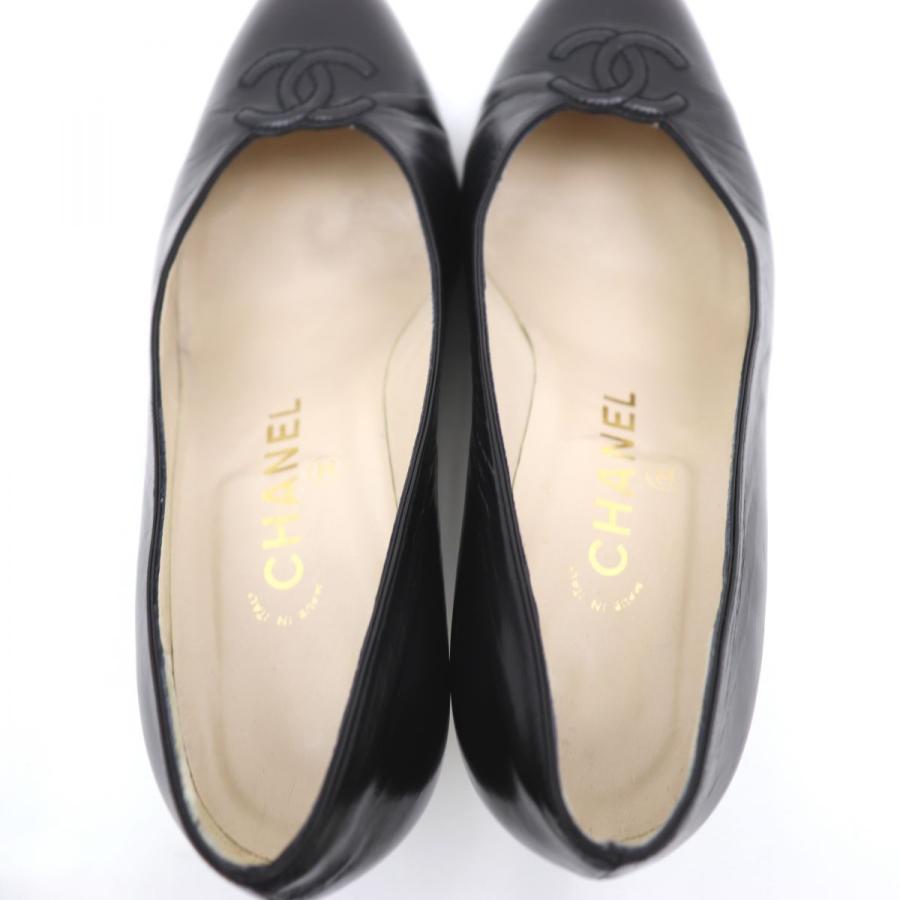 CHANEL（シャネル）ヴィンテージ ココマーク レザーヒールパンプス シャネル ヴィンテージ レザーヒールパンプス ココマーク
