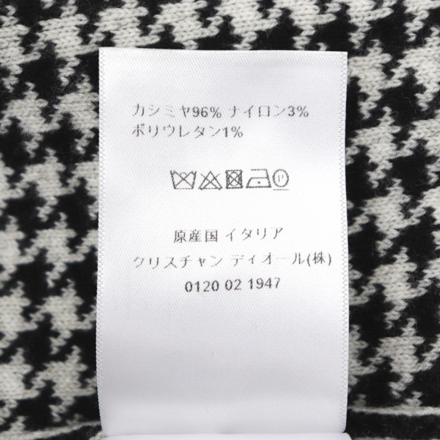 新品同様 ディオール  千鳥柄 ニットカーディガン レディース 黒