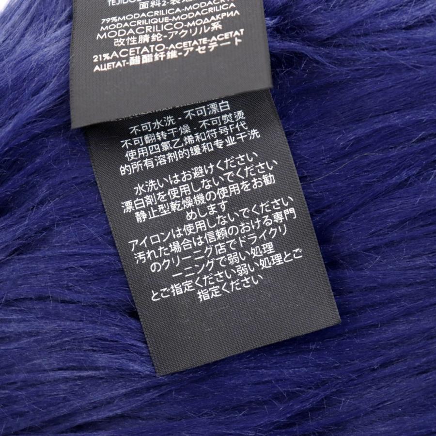 グッチ ボーダー フェイクファーマフラー ユニセックス 青 白 グッチ ボーダー フェイクファーマフラー ユニセックス 青 白
