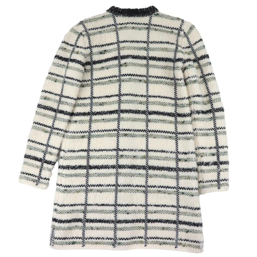 ルイヴィトン 16AW チェック柄 ノーカラーツイードニットコート