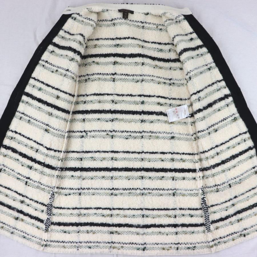 ルイヴィトン 16AW チェック柄 ノーカラーツイードニットコート