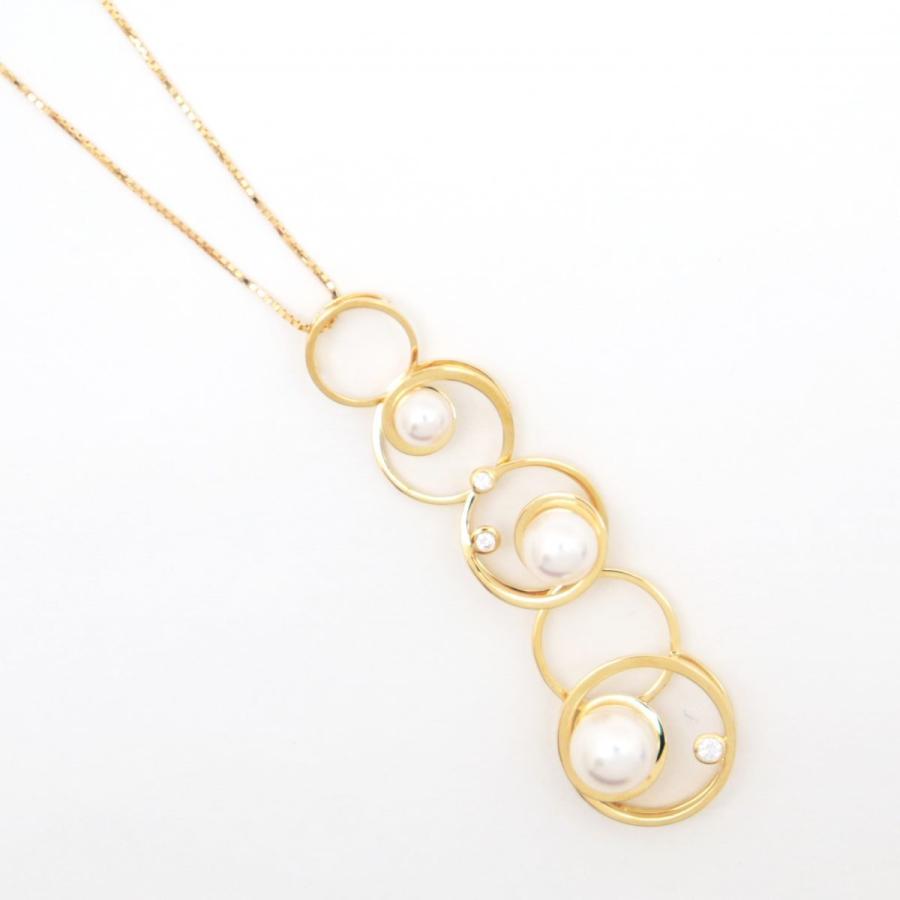 タサキ インバイティング エニーマ ペンダント ダイヤモンド パール 3wayネックレス K18 750 0.05 ゴールド 美品 TASAKI【Z3-18466】 |  | 01