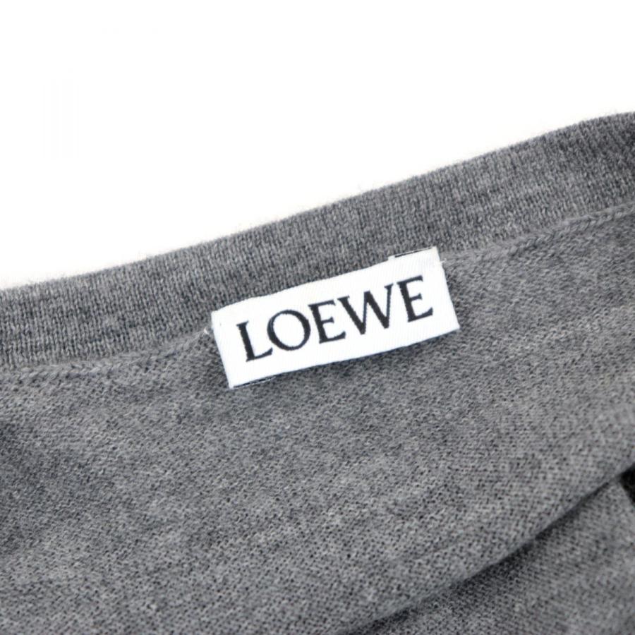 ロエベ チーズ クルーネックニットセーター メンズ グレー×黄色 S